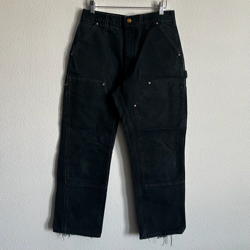 Carhartt B01 BLK faded black double knee work wear carpenter pants